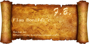 Flas Bonifác névjegykártya